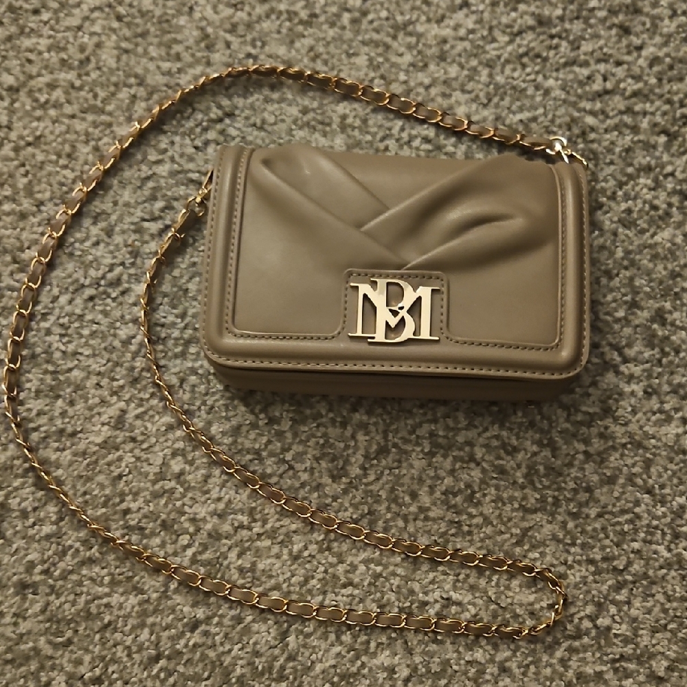 Gray-Pink Chain Shoulder Bag